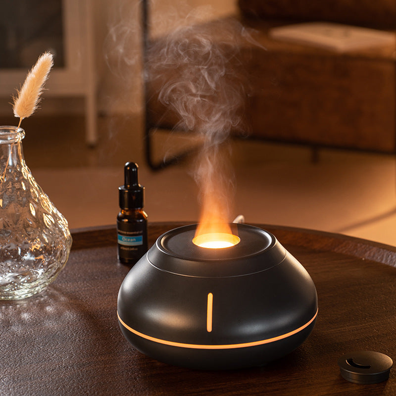 Flame Effect Aroma Diffuser – Colorful LED Humidifier for Home & Office