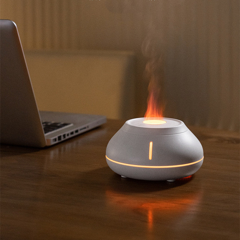 Flame Effect Aroma Diffuser – Colorful LED Humidifier for Home & Office