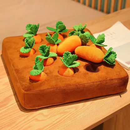 Carrot Plush Dog Toy – Interactive Vegetable Chew & Snuffle Mat for Dogs and Cats