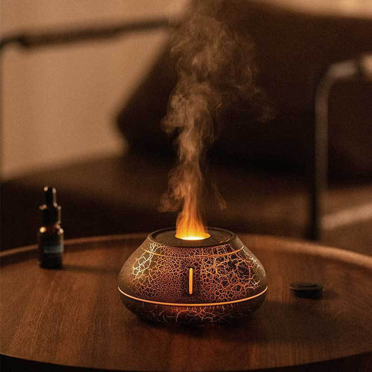 Flame Effect Aroma Diffuser – Colorful LED Humidifier for Home & Office