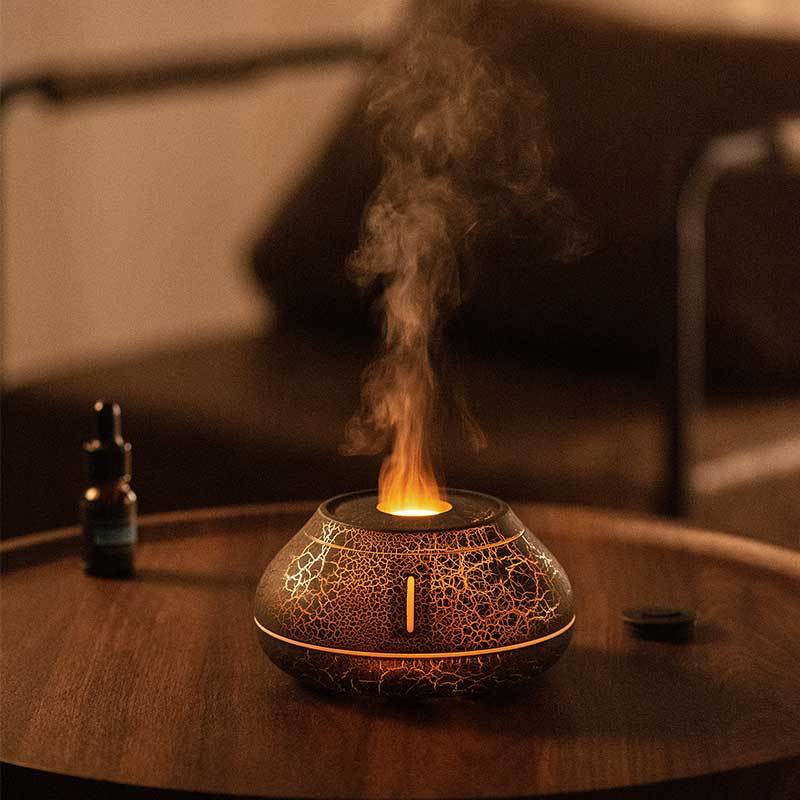 Flame Effect Aroma Diffuser – Colorful LED Humidifier for Home & Office
