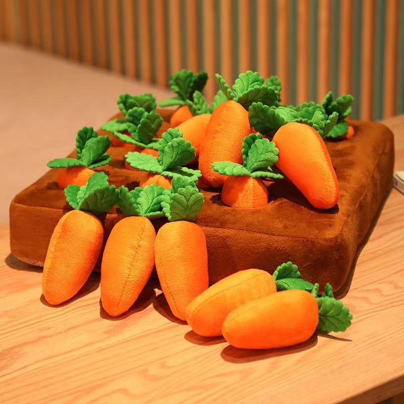 Carrot Plush Dog Toy – Interactive Vegetable Chew & Snuffle Mat for Dogs and Cats
